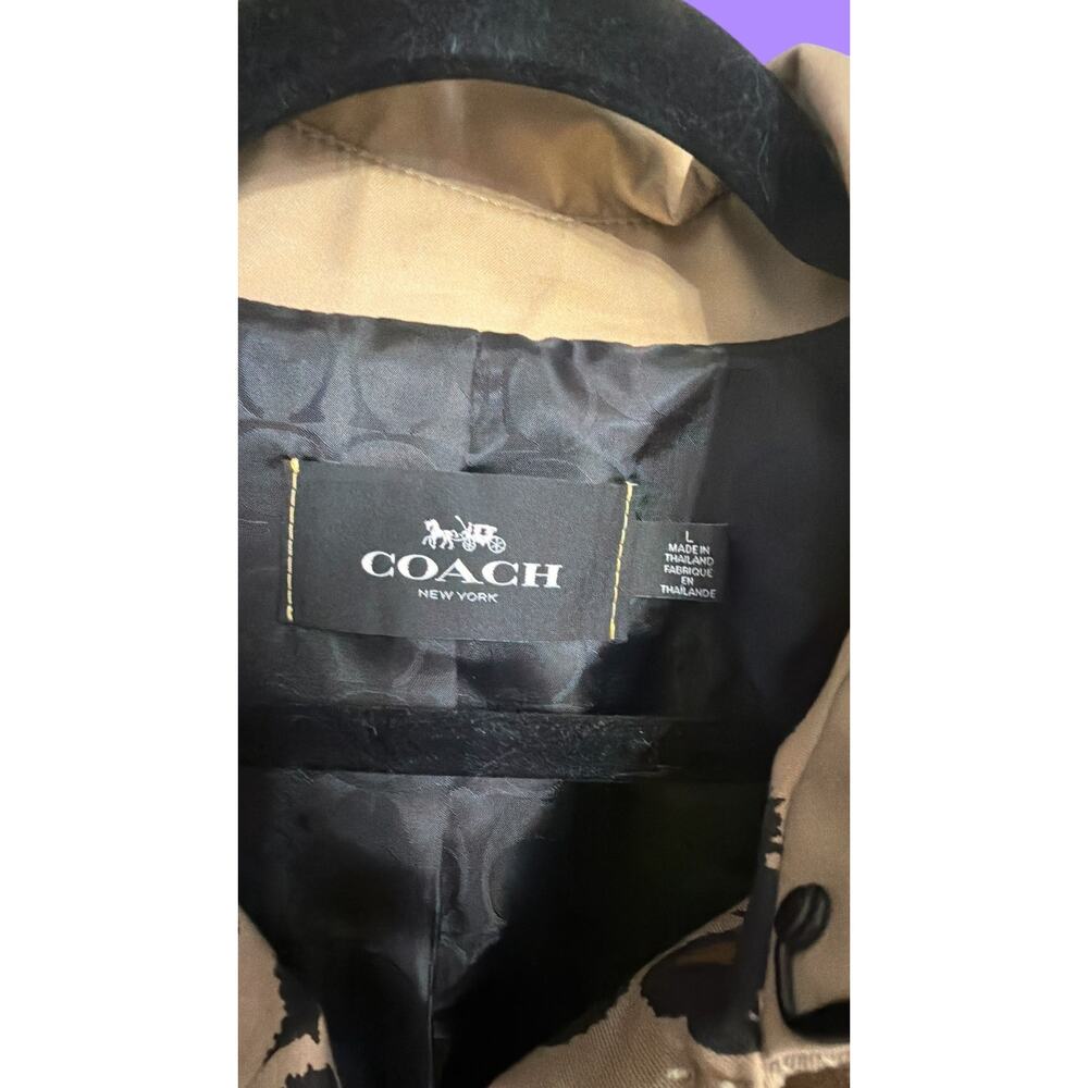 Coach Women's Trench Coat Size Large Leopard Print - Picture 6 of 7